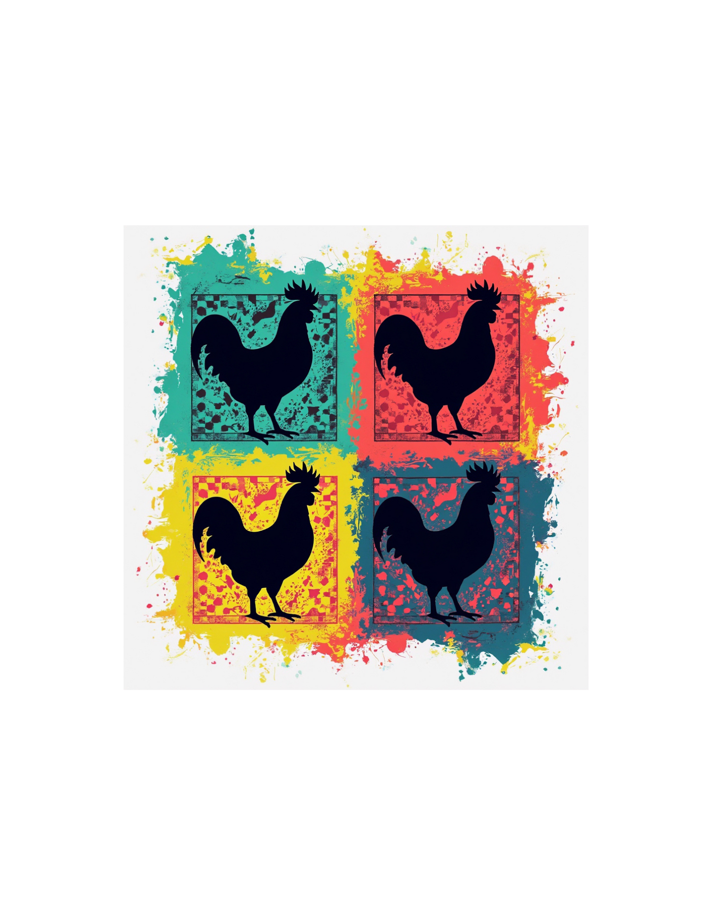 Retro Chicken Paint Splat