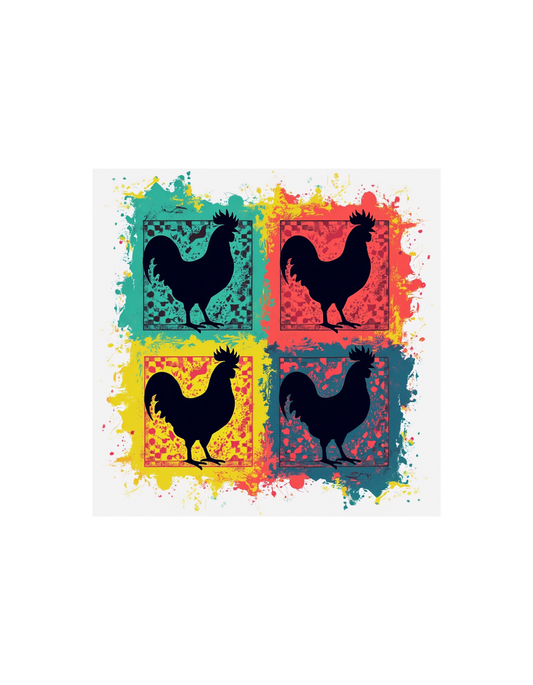 Retro Chicken Paint Splat